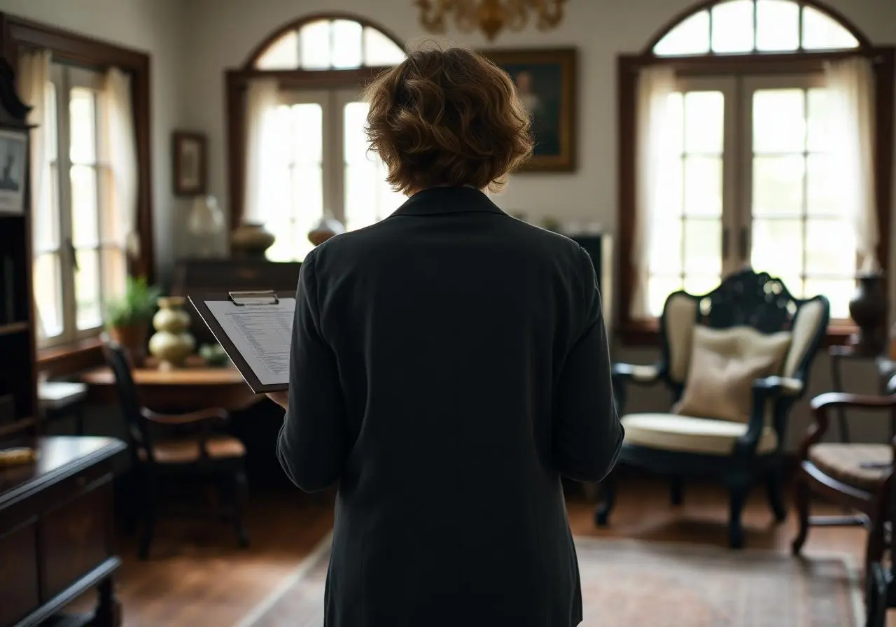 Executor reviewing estate inventory