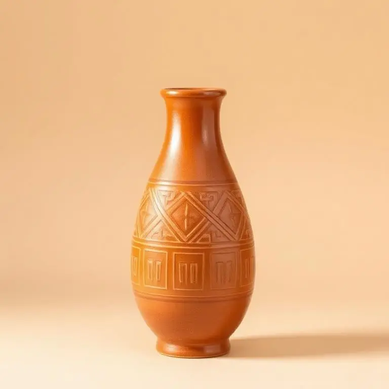 Mid-Century Italian Bitossi style ceramic pottery vase with geometric pattern