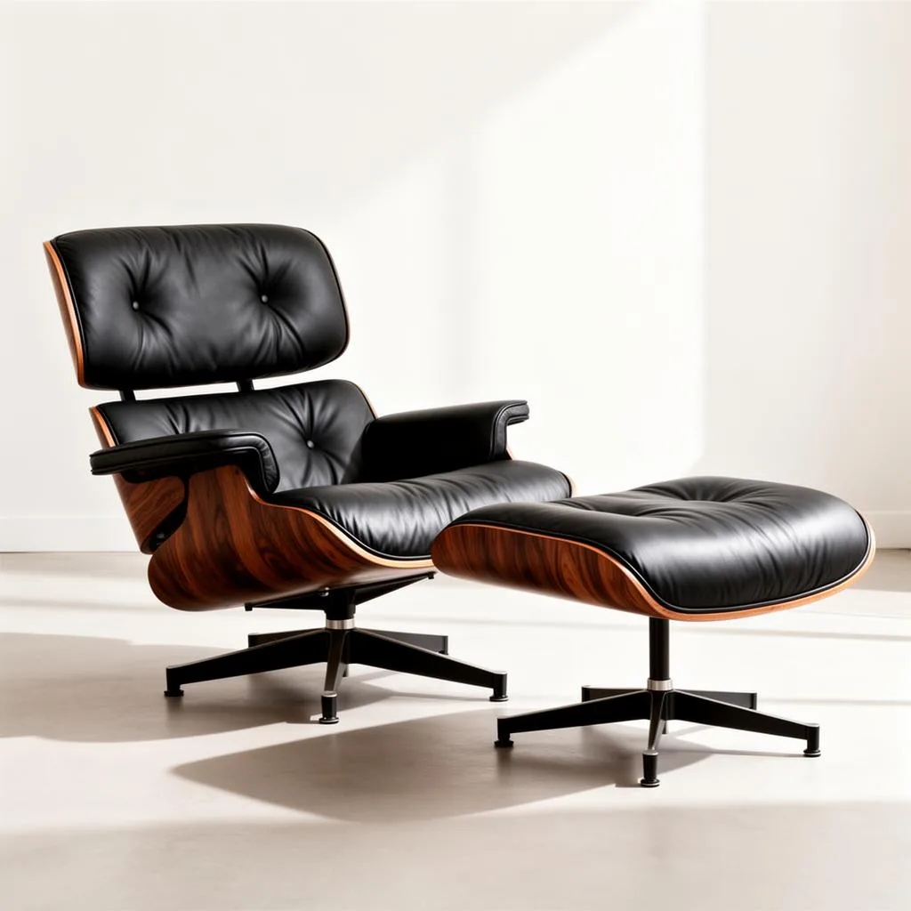 Eames lounge chair being analyzed
