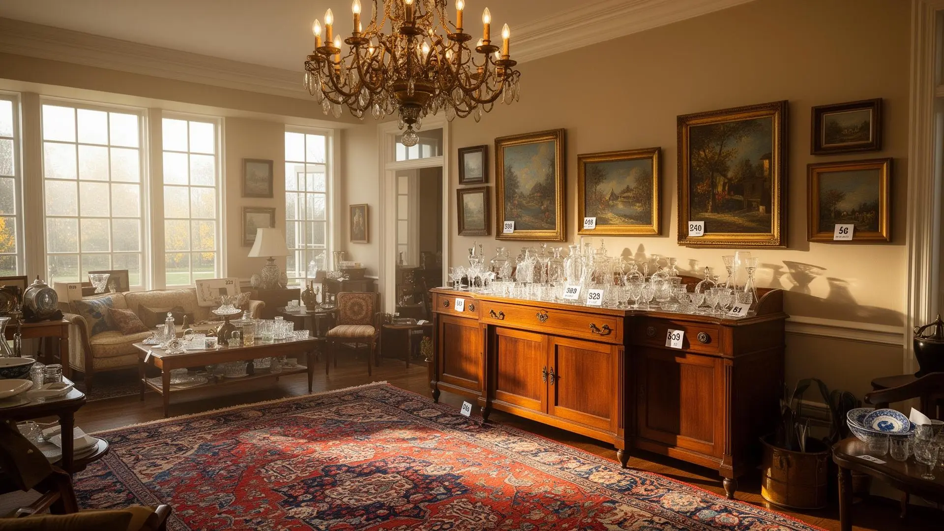 Estate sale company photographing inventory