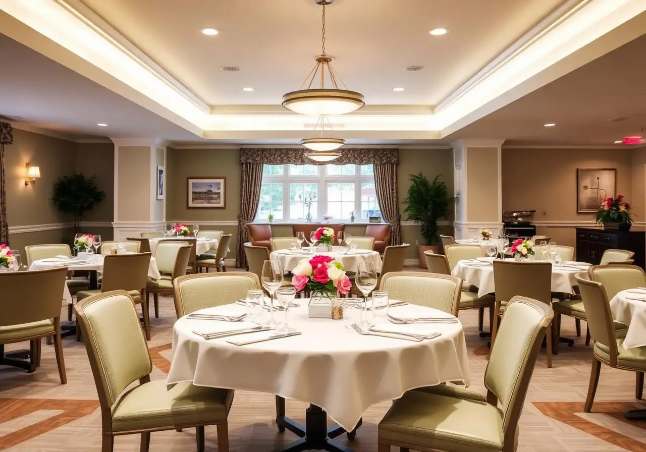 Senior community dining room