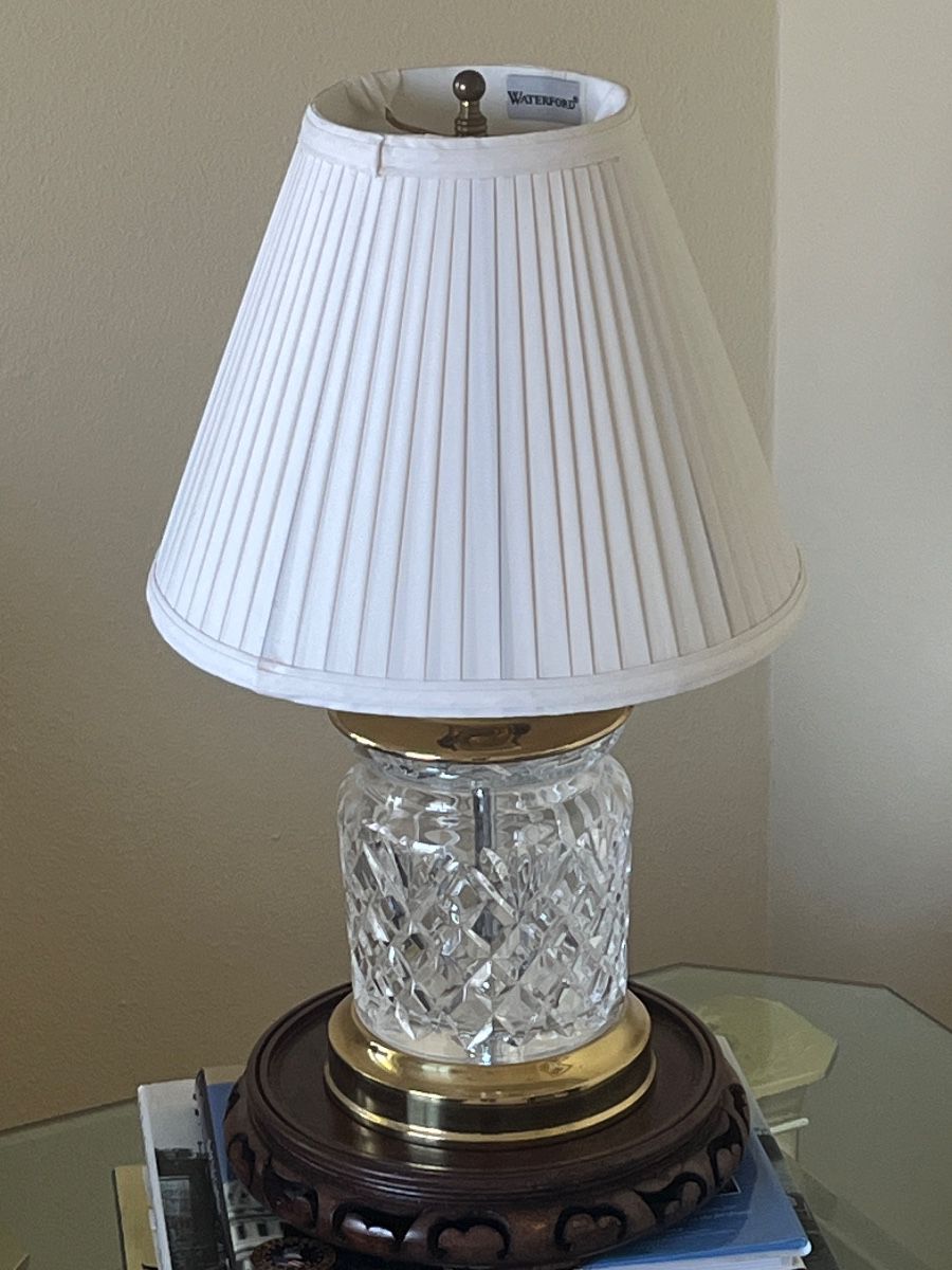 Waterford crystal cut-glass table lamp at the Tarpon Springs estate sale