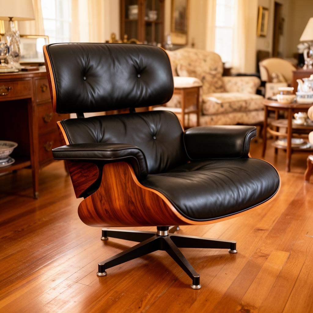 Vintage 1970s Eames Lounge Chair at an estate sale